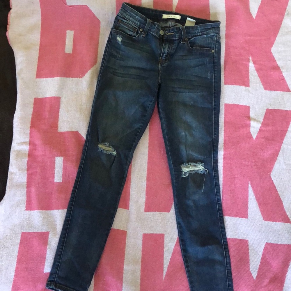 Dark denim jeans